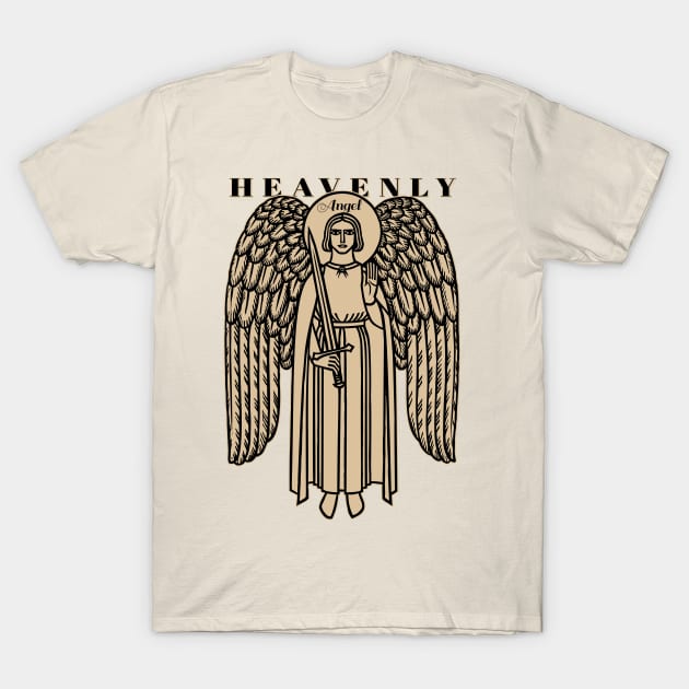 Vintage Earth and Heaven Angel T-Shirt by KewaleeTee